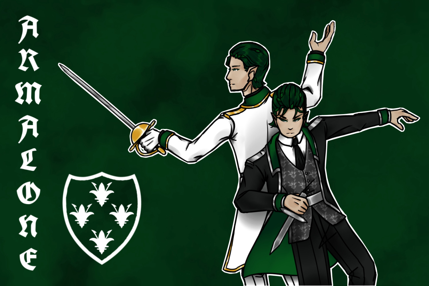 Drawing of the Armalone Twins