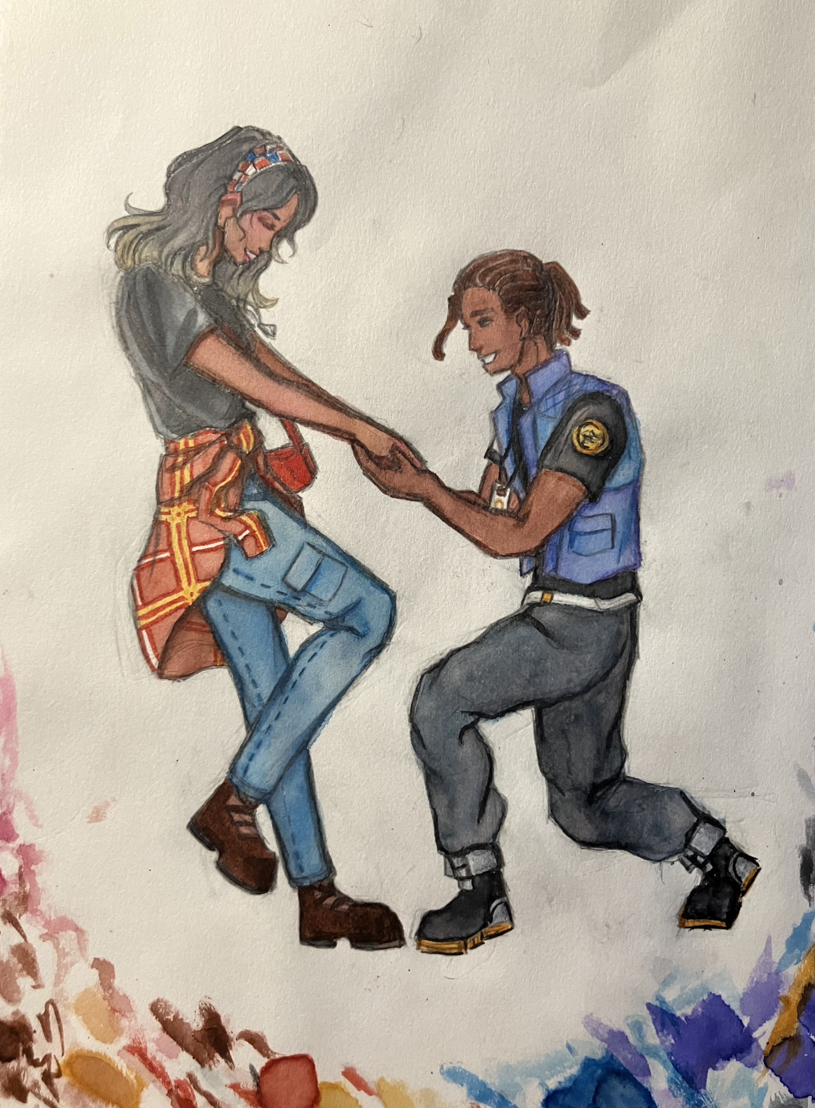 Water Color of Couple