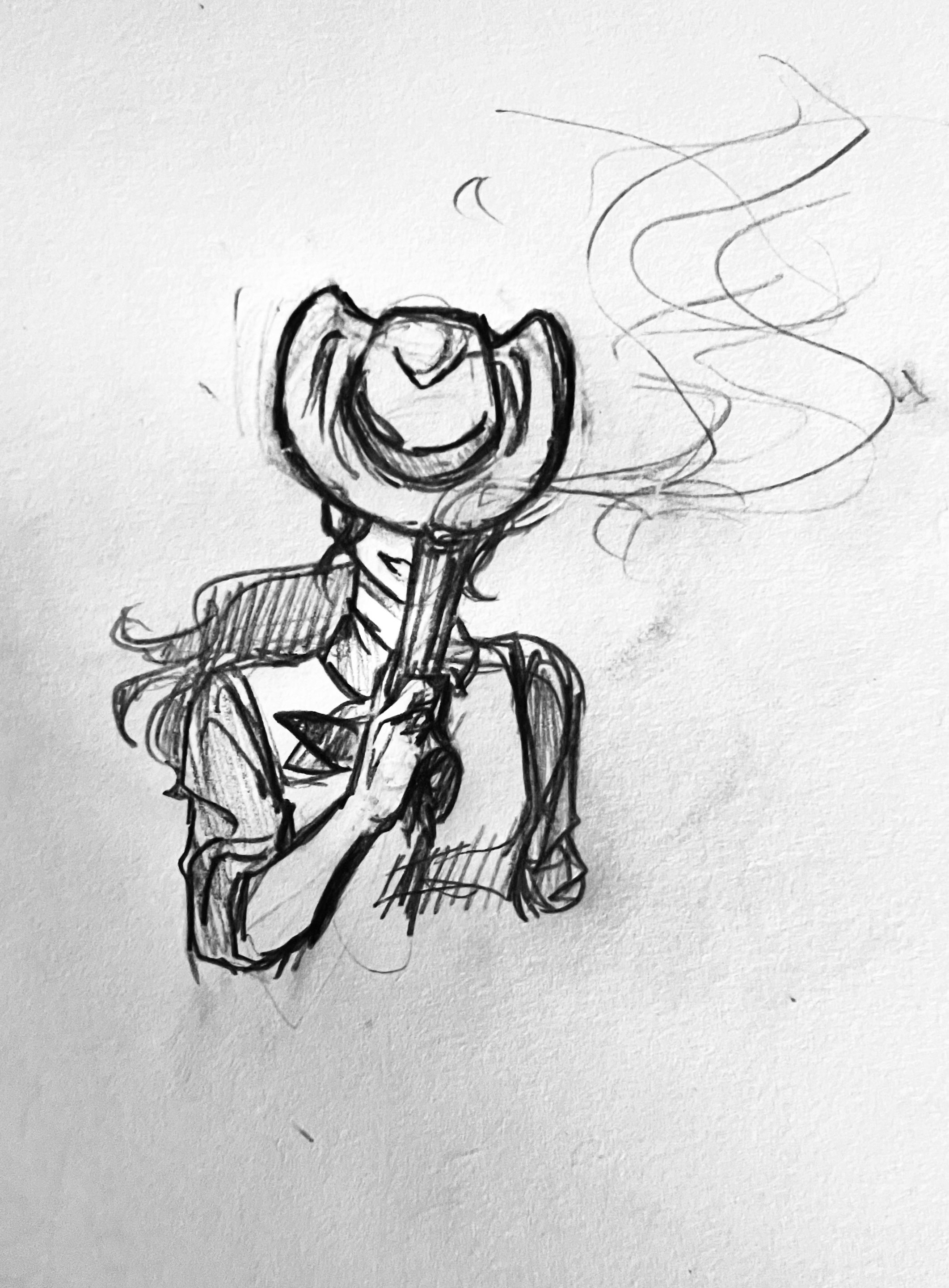 Sketch of Eureka the Gunslinger