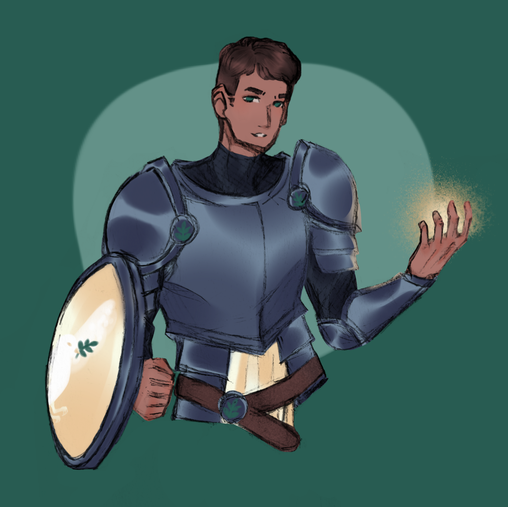 Drawing of Evander the Peace Cleric