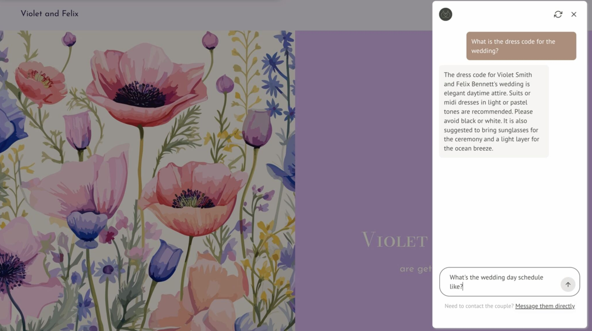 Demo Nupt.AI Guest Q&A Chatbot Screenshot
