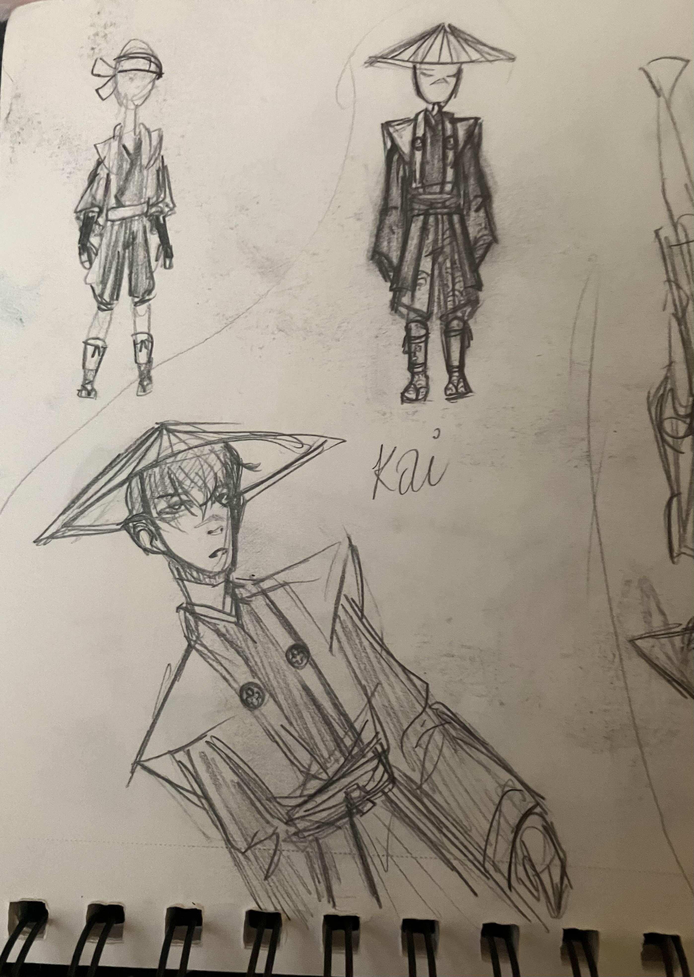 Sketch of Kai the Samurai of the Gates