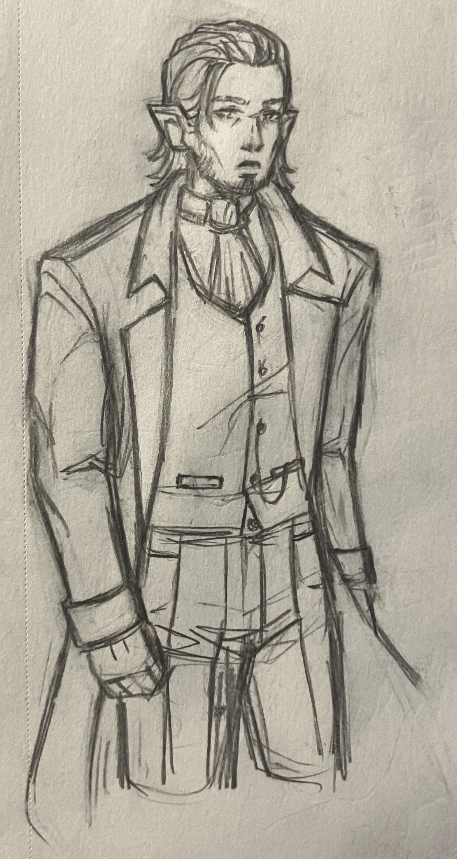Sketch of Nilas in Formal Attire