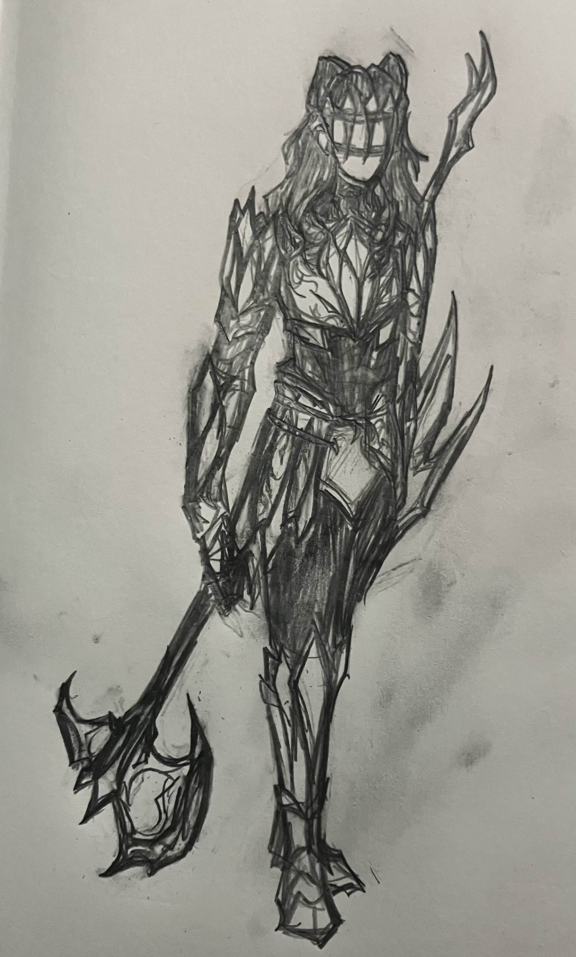 Sketch of Painted Glass Themed Armor