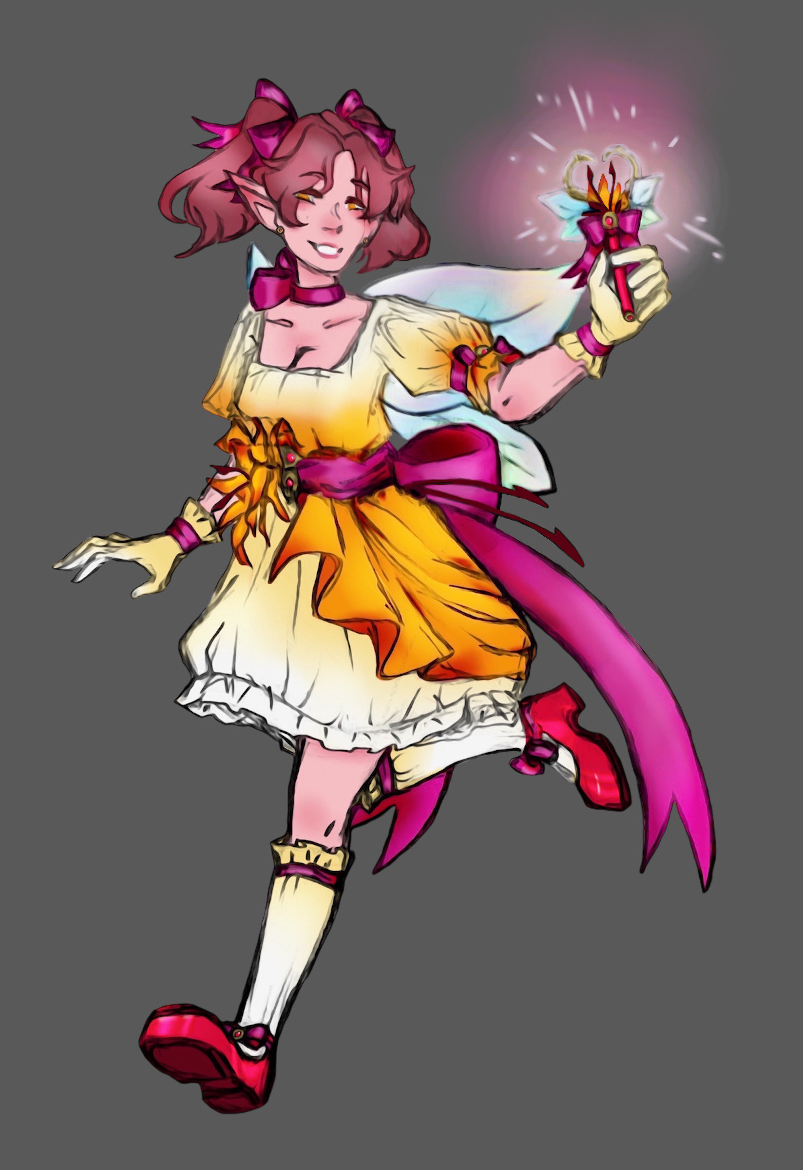 Drawing of Pyra-Lily the Fairy of the Fire Flower