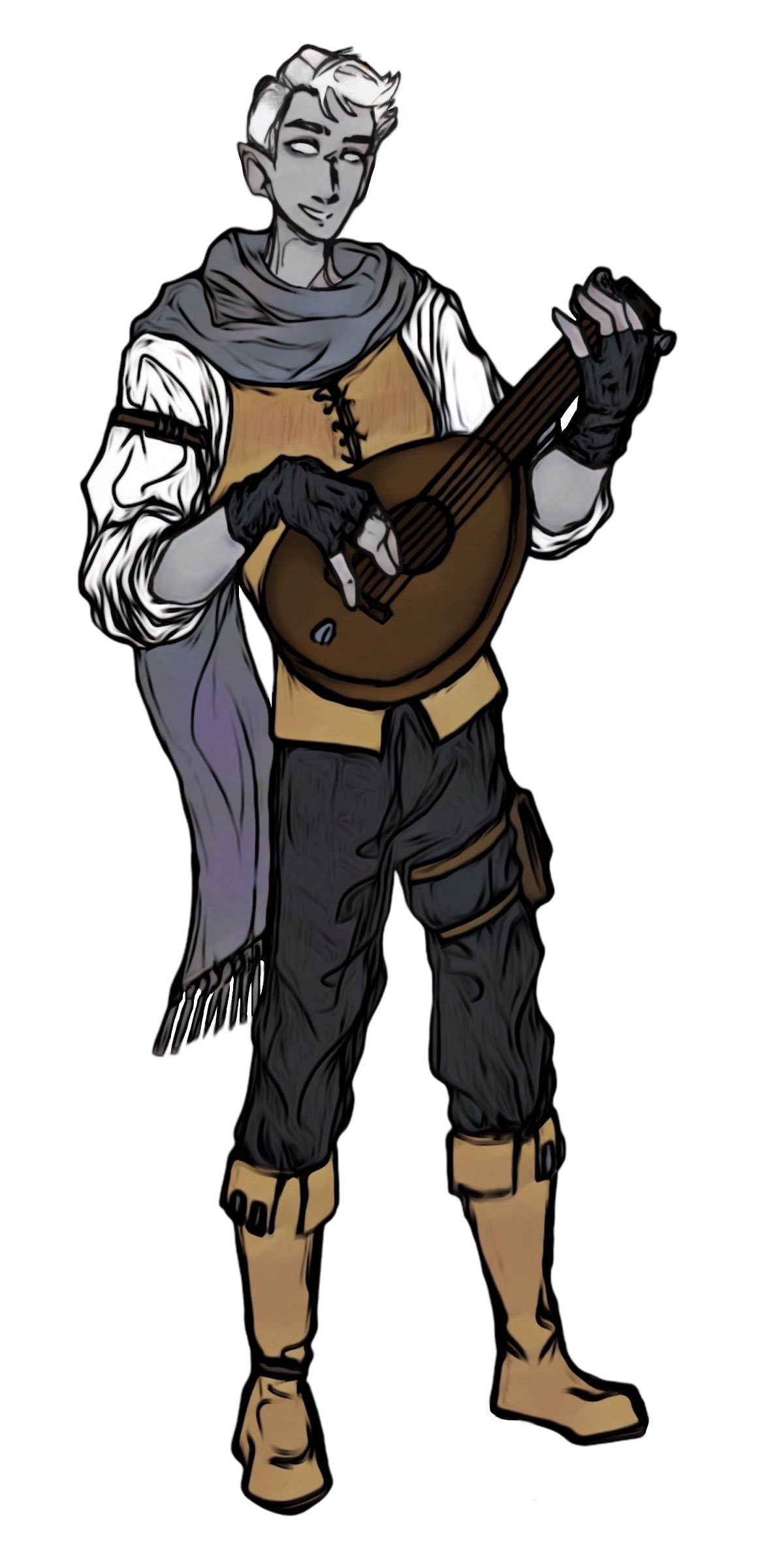 Drawing of Sam Selovia the Changeling Bard